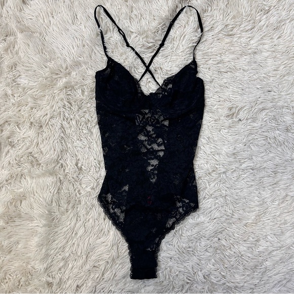 ◾️Lasenza Lace Lingerie Bodysuit With Criss Cross  Back Straps - Picture 5 of 11